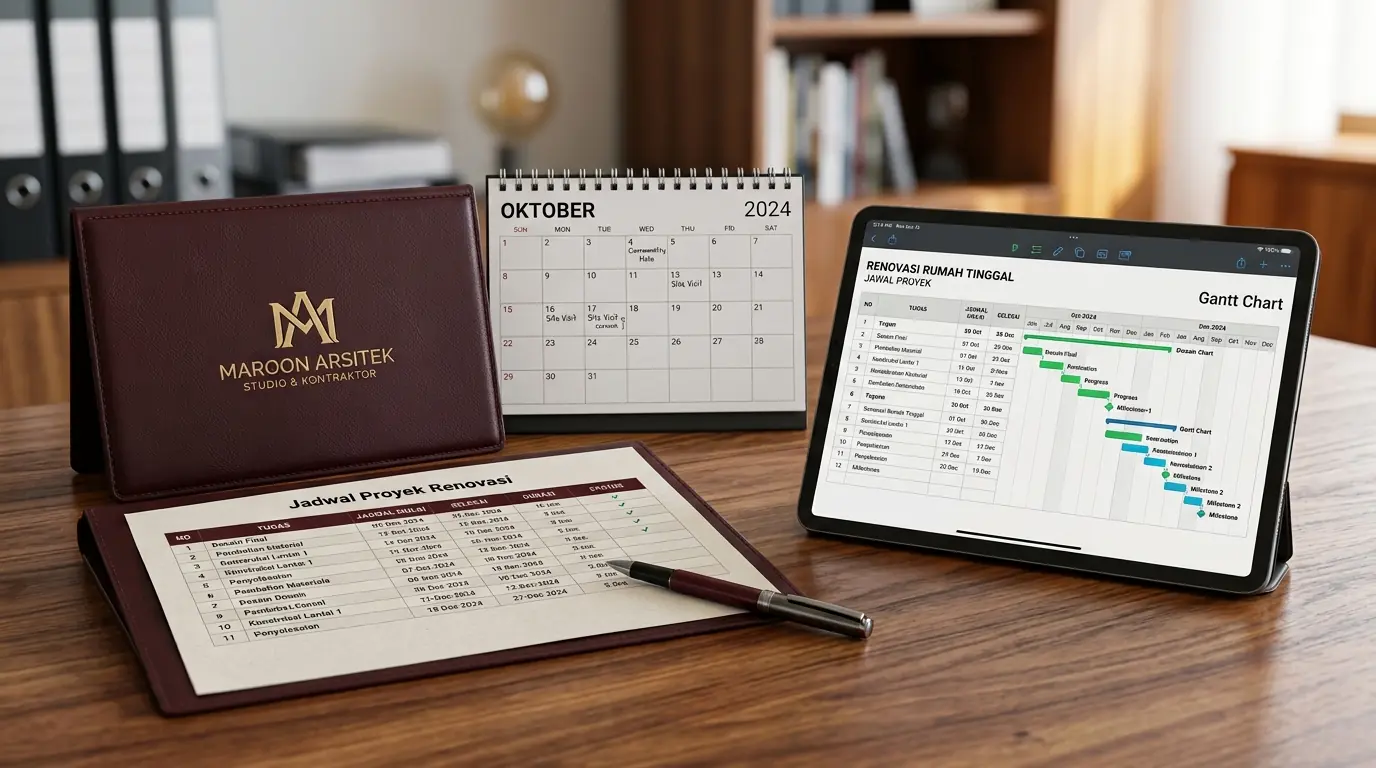 Perencanaan jadwal renovasi rumah yang terstruktur — Maroon Arsitek