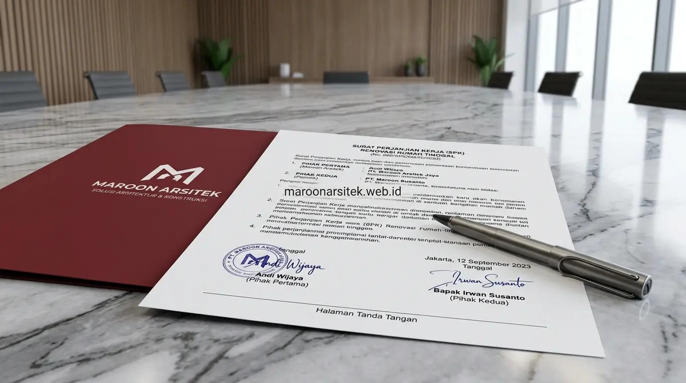 Kontrak kerja renovasi rumah yang jelas dan mengikat