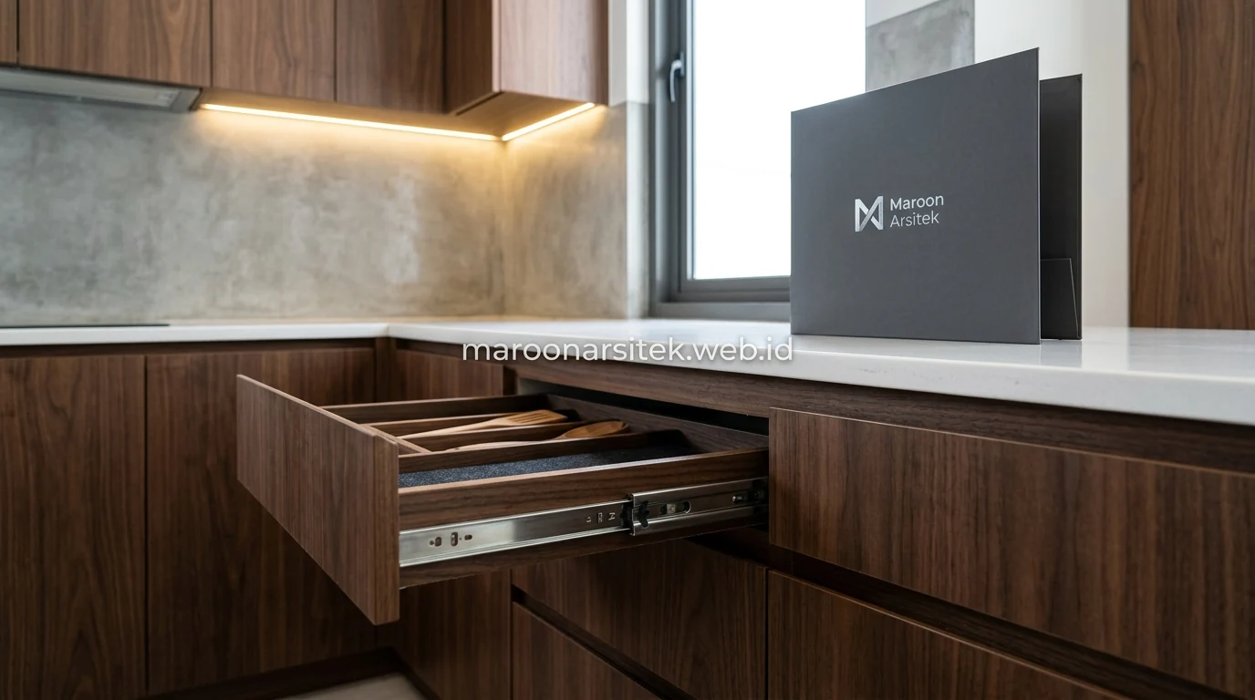 Laci dan celah furniture hasil jasa interior rumah yang rapi