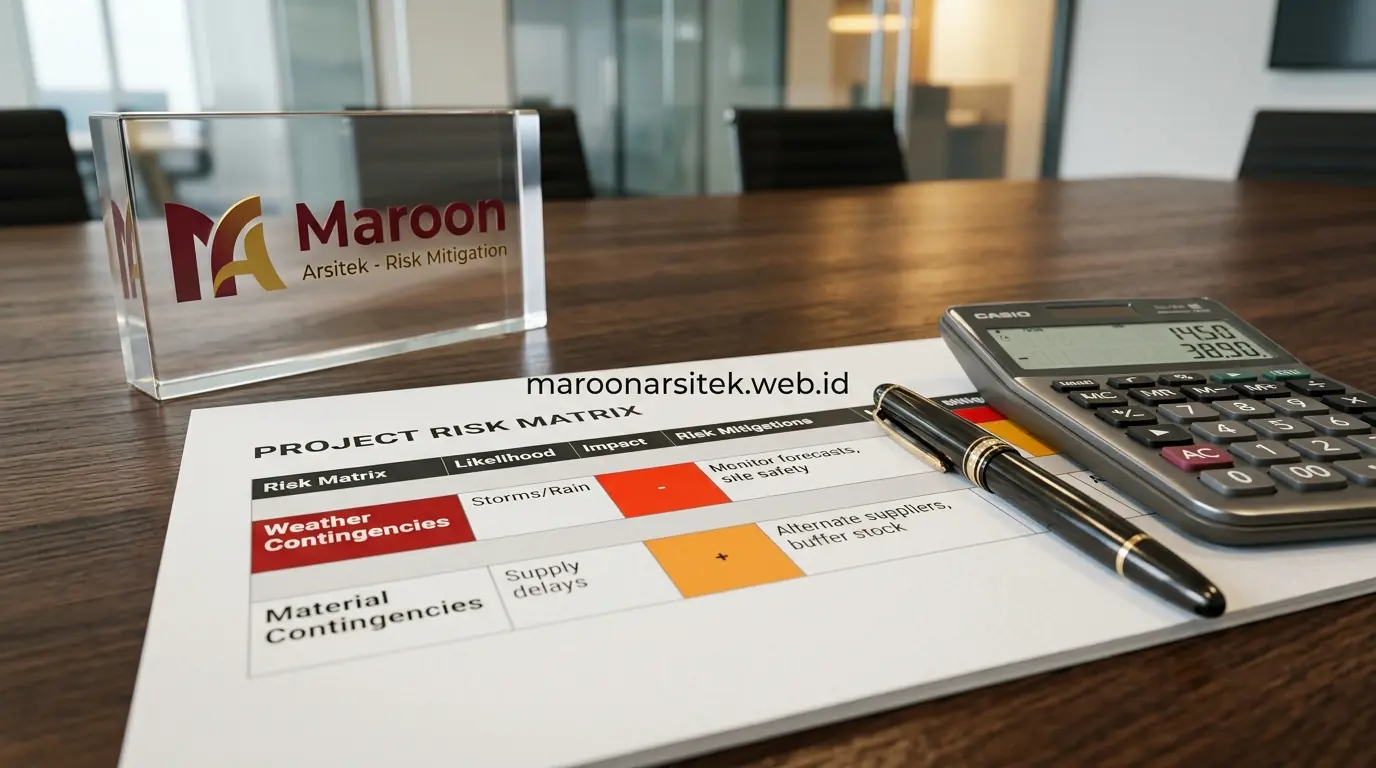 Manajemen risiko proyek pada jasa kontraktor bangunan komersial — Maroon Arsitek