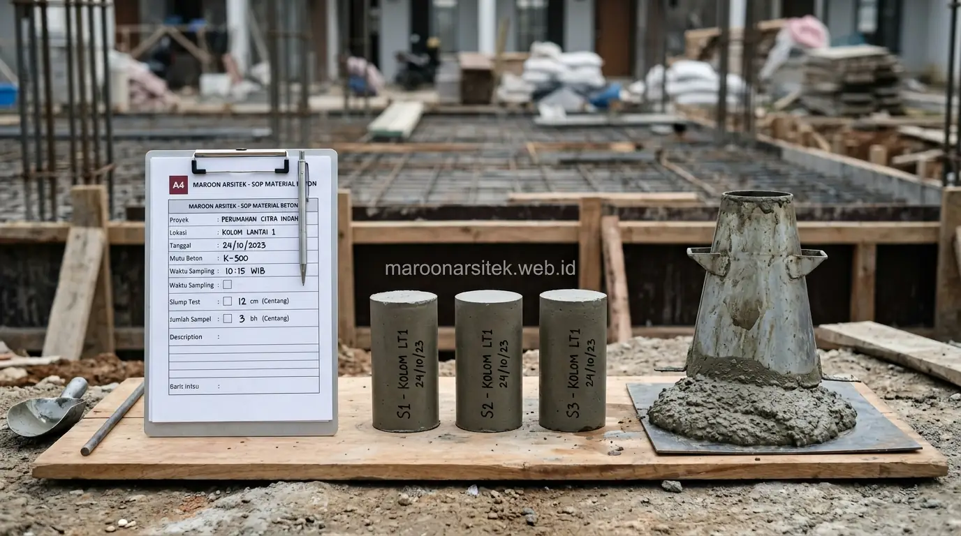 SOP material dan mutu beton dalam jasa bangun rumah — Maroon Arsitek