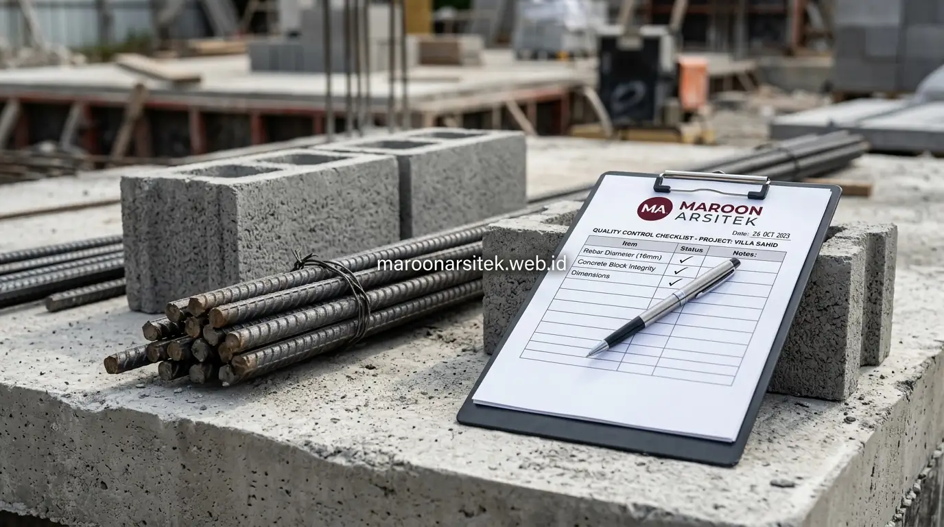 SOP material beton dan besi untuk struktur bangun rumah tahan lama