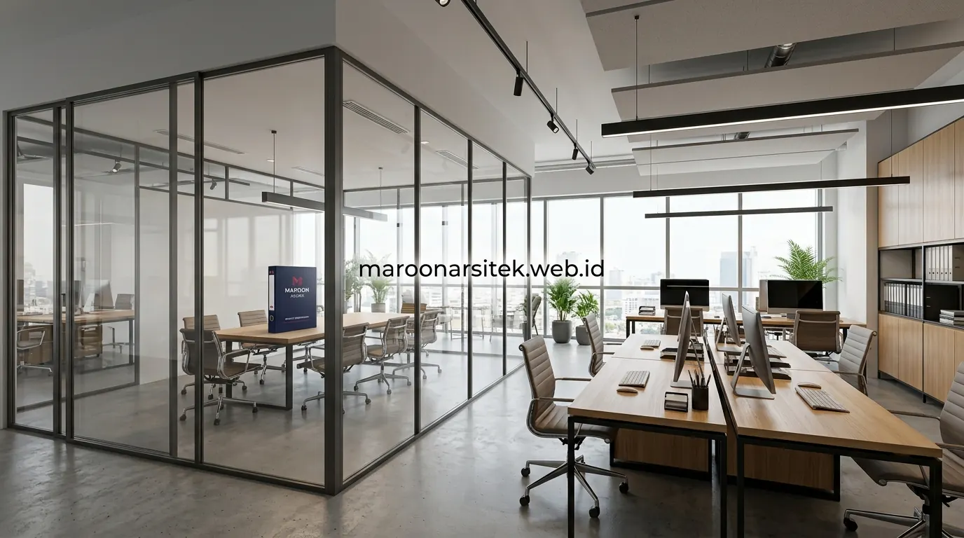 Tata ruang kantor fungsional hasil jasa desain bangunan