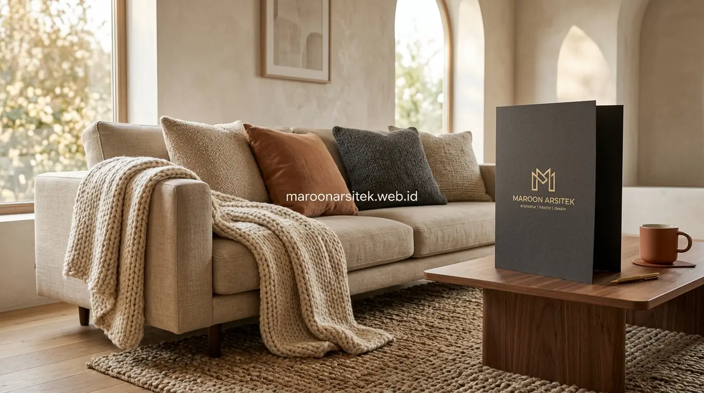 Elemen tekstil dan aksesori pada interior rumah minimalis hangat