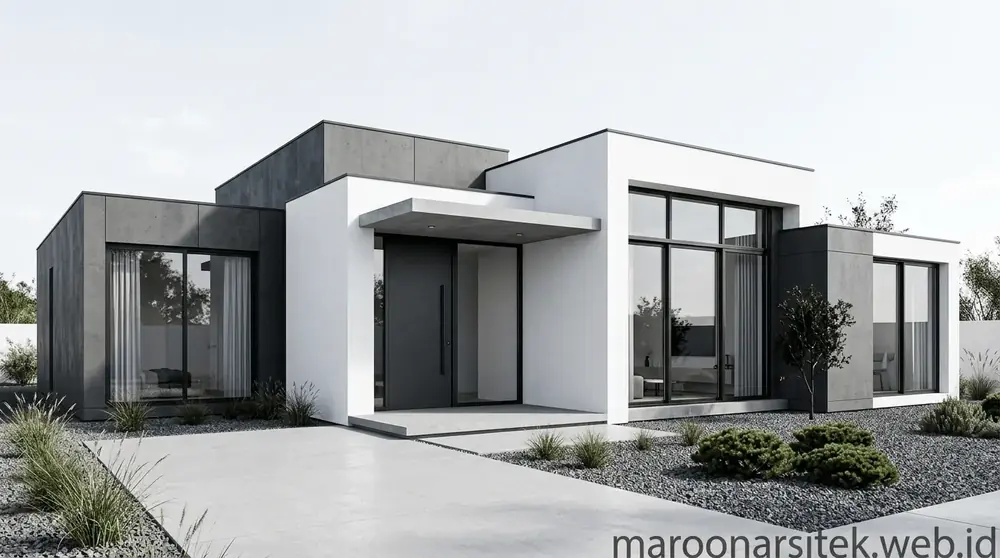 Hunian Residensial Tropis Minimalis — Maroon Arsitek