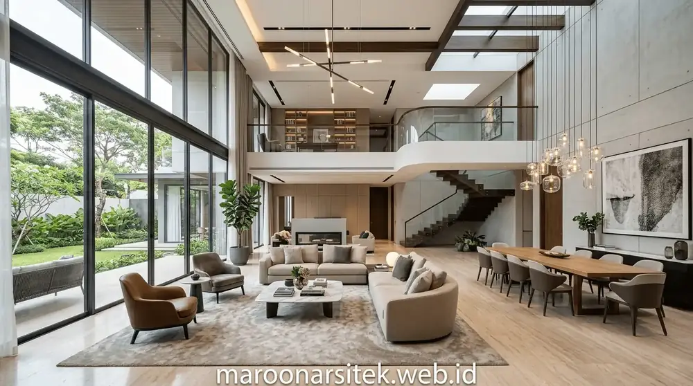 Desain Interior Living Room Tropis Modern — Maroon Arsitek