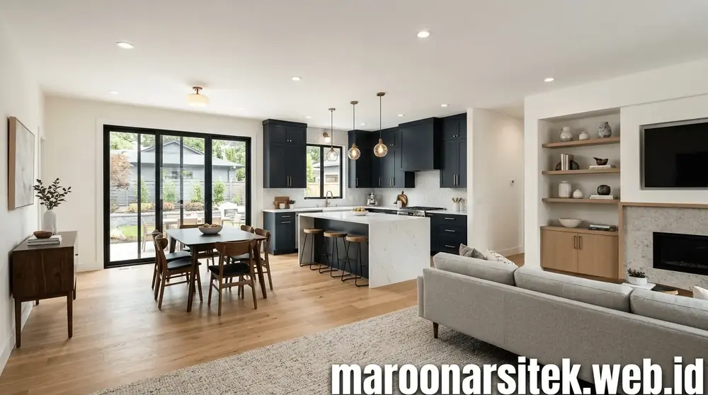 Kitchen Set & Ruang Makan Open Concept — Maroon Arsitek