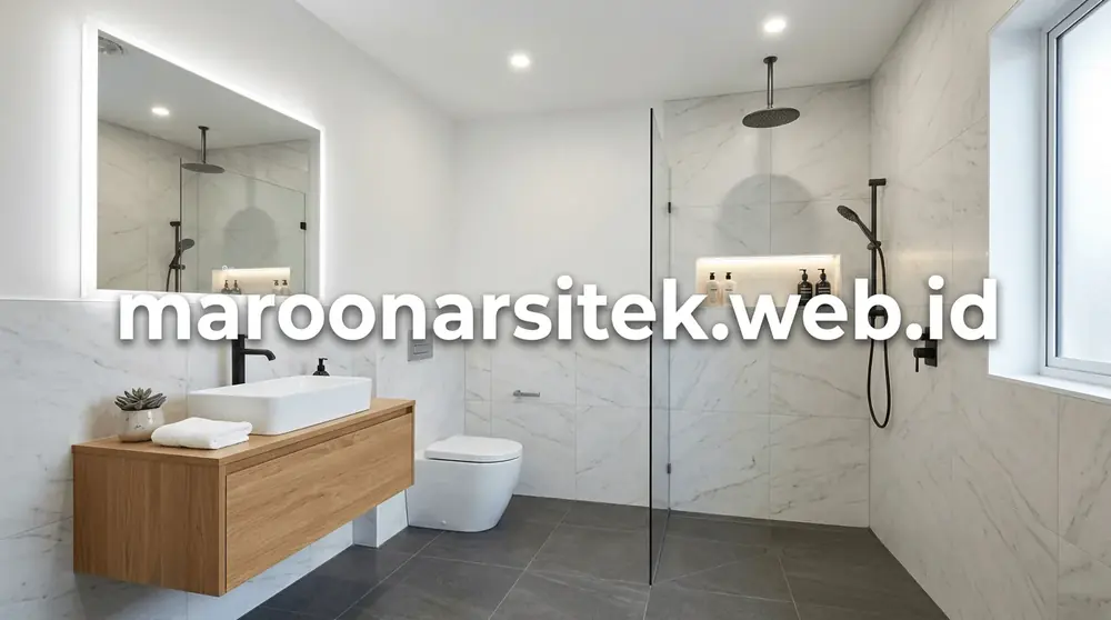 Renovasi Kamar Mandi Utama Mewah — Maroon Arsitek