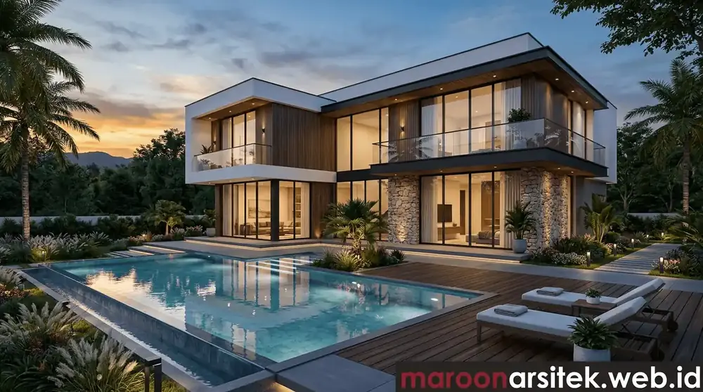 Villa Modern Private Pool — Sentul Bogor, Proyek Maroon Arsitek
