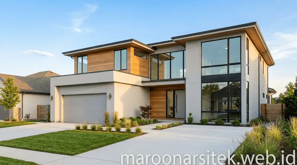 Pembangunan rumah modern selesai tepat waktu — Maroon Arsitek